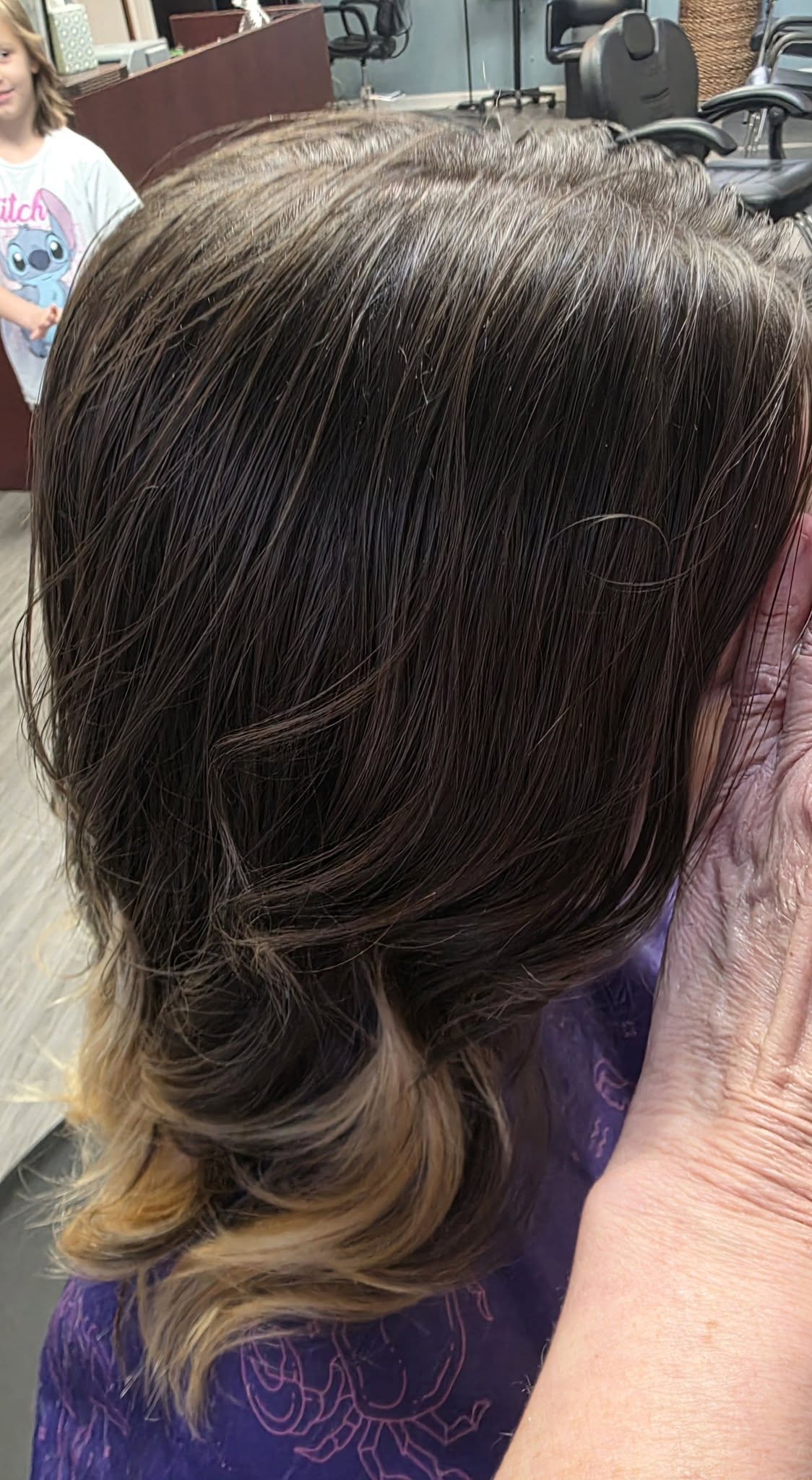 Before and after hair transformation at Beach Cuts Shallotte NC