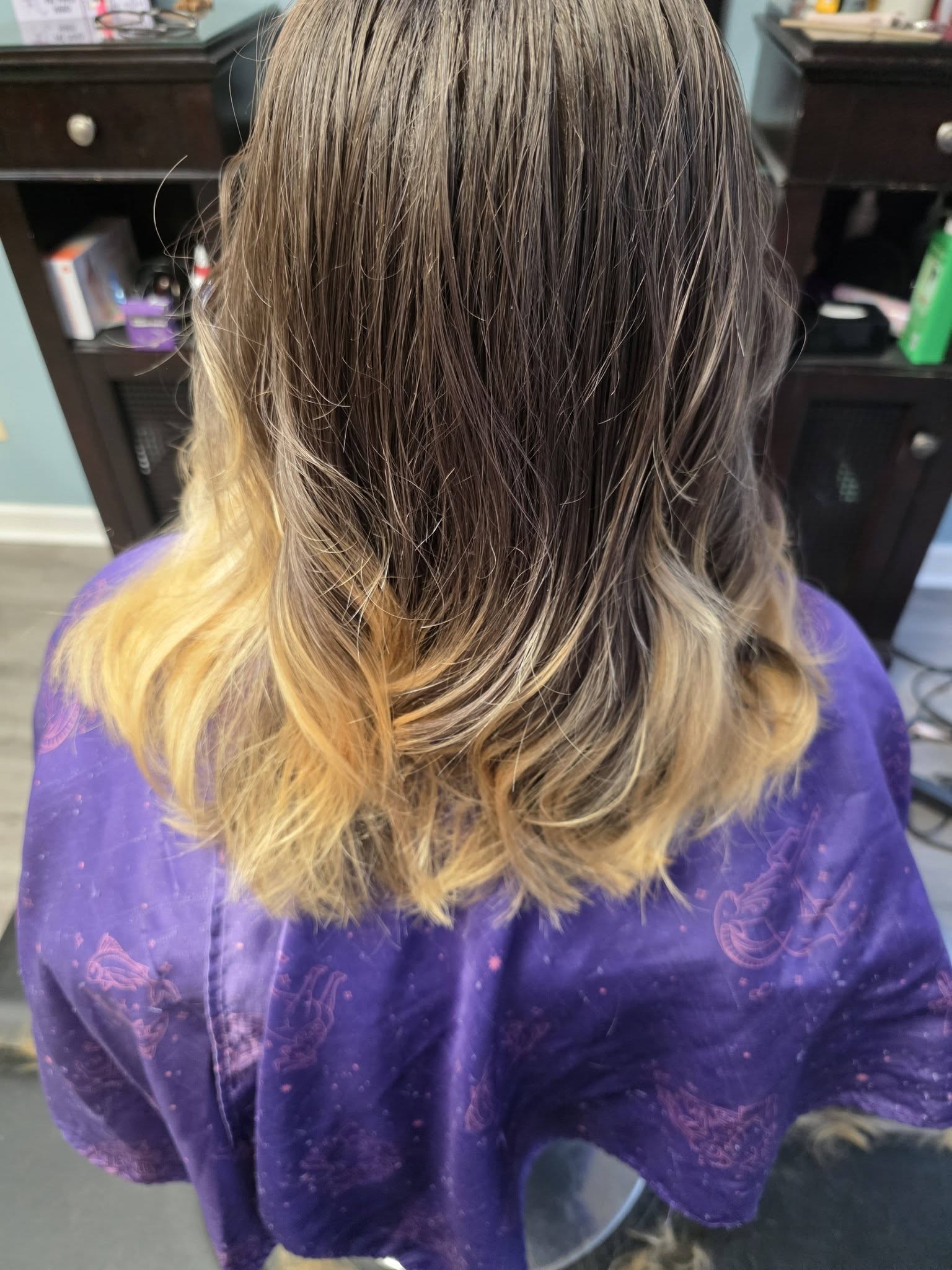 Blonde hair transformation at Beach Cuts Hair Salon Shallotte NC